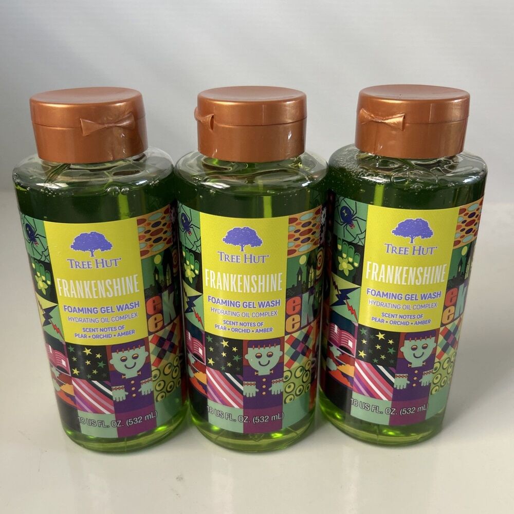 3 X Tree Hut Frankenshine Hydrating Foaming Gel Wash Pear Orchid Amber Ltd. Ed
